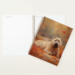 Wheaten Terrier in Autumn Leaves Fall Inspire  Planner