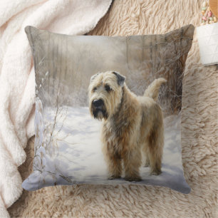 Wheaten Terrier Let It Snow Christmas Cushion