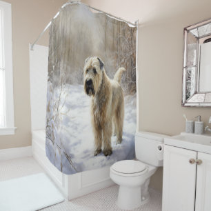 Wheaten Terrier Let It Snow Christmas Shower Curtain