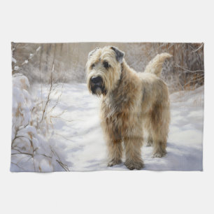 Wheaten Terrier Let It Snow Christmas Tea Towel