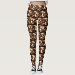 Wheaten Terrier Puppy Autumn Delight Pumpkin Leggings