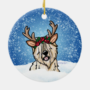 Wheaten Terrier Reindeer Christmas Ornament