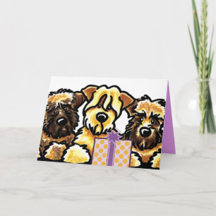 Wheaten Terrier Trio Birthday Card