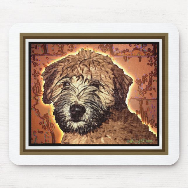 WHEATEN TERRIER: WET PUPPY MOUSE PAD (Front)