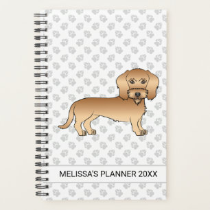 Wheaten Wire Haired Dachshund Cartoon Dog And Text Planner
