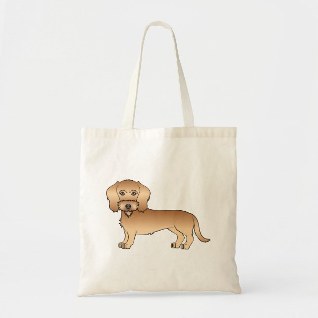 Wheaten Wire Haired Dachshund Cute Cartoon Dog Tote Bag (Front)