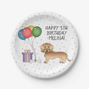 Wheaten Wire Haired Dachshund Cute Dog - Birthday Paper Plate