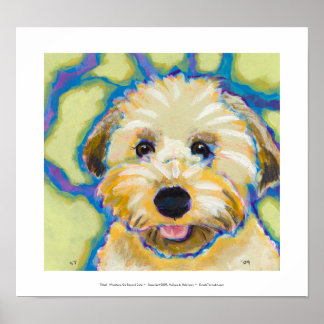 Wheatens Go Beyond Cute fun colourful dog art Poster