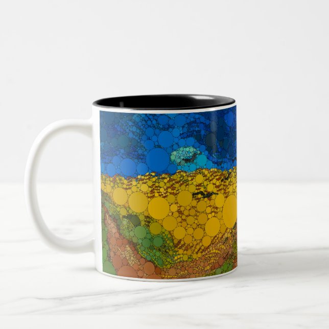  Wheatfield with Crows by After Vincent van Gogh Two-Tone Coffee Mug (Left)
