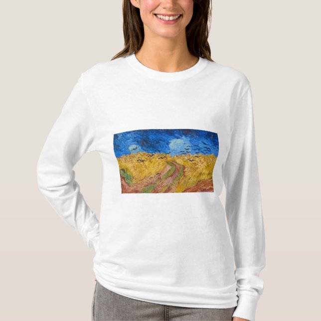 Wheatfield with Crows by Vincent van Gogh T-Shirt (Front)