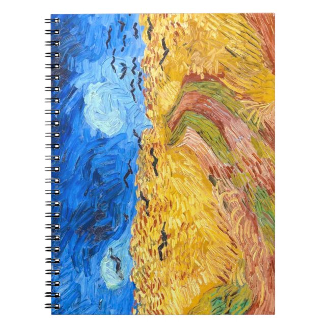 Wheatfield with Crows landscape art Van Gogh Notebook (Front)