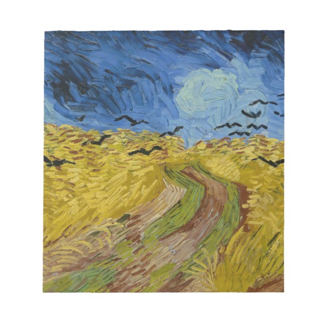 Wheatfield With Crows Painting Vincent Van Gogh Notepad (Front)