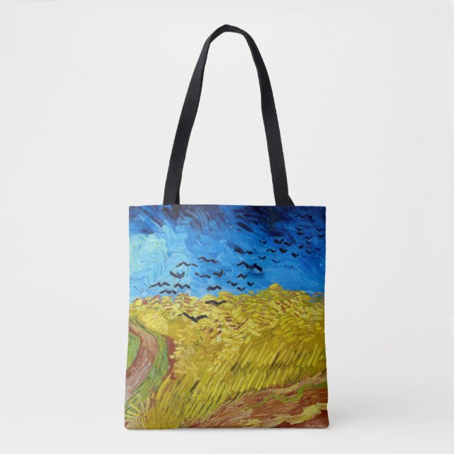Wheatfield with Crows, Van Gogh Tote Bag (Front)