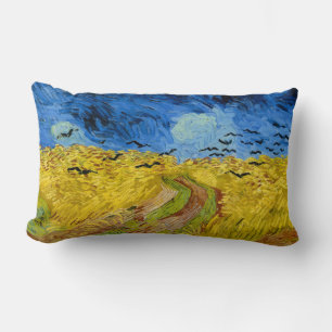 Wheatfield with crows - Vincent Van Gogh (1890) Lumbar Cushion