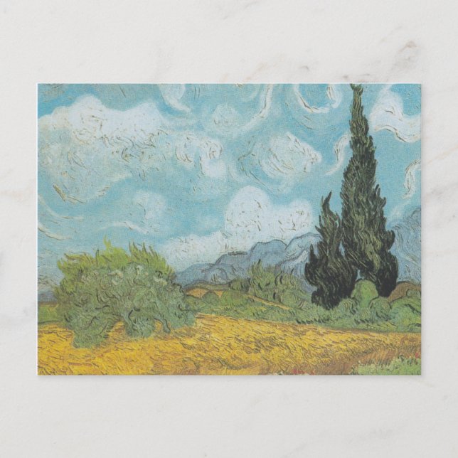 Wheatfield with Cypresses - visit store below Postcard (Front)