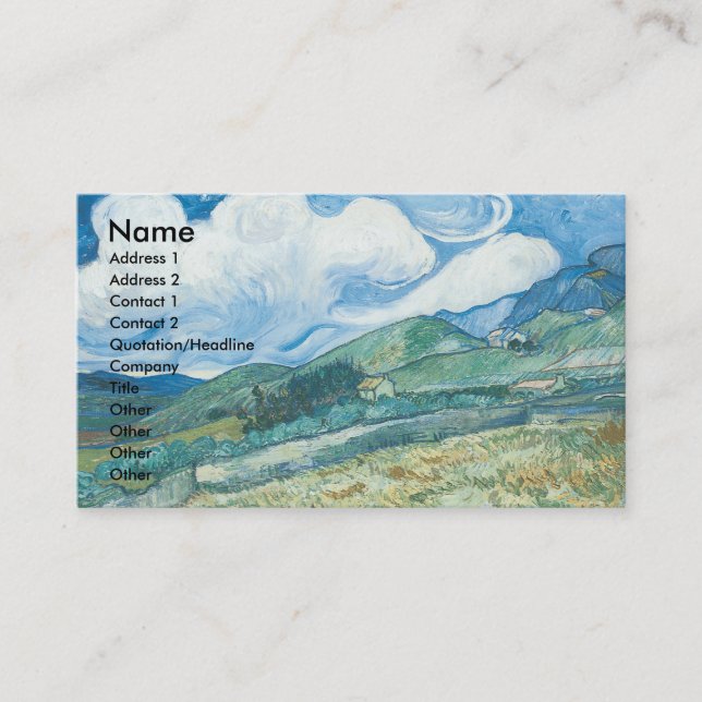 Wheatfields with Mountain in the Background Business Card (Front)