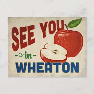 Wheaton Illinois Apple - Vintage Travel Postcard