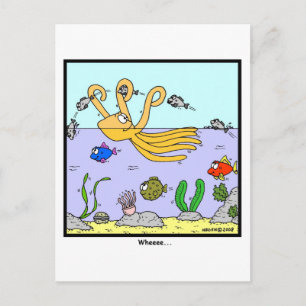 Wheeee: Octopus cartoon Postcard