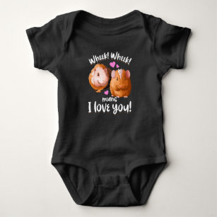 Wheek I Love You Guinea Pig Baby Bodysuit