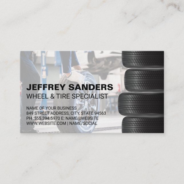 Wheel and Tire Services | Car Repair Business Card (Front)