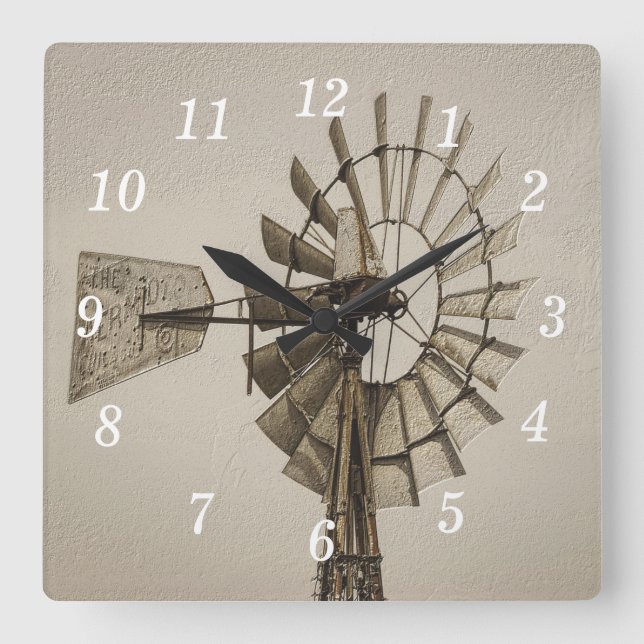 Wheel Of A Windmill Sepia Wall Clock (Front)