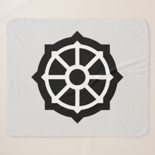 Wheel of Dharma (Buddhism, Hindusim) Sherpa Blanket