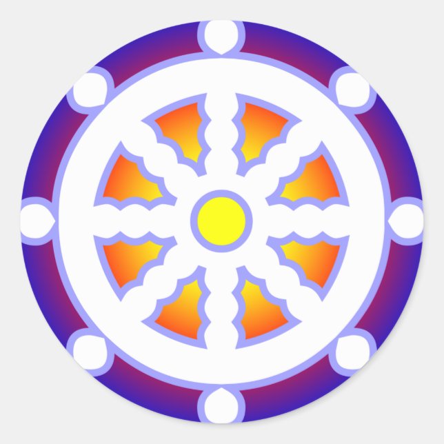 Wheel of Dharma Classic Round Sticker (Front)