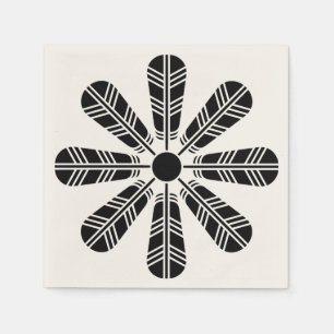 Wheel of eight hawk feathers napkin