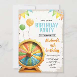 Wheel of Fortune spin birthday Invitation