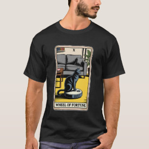 Wheel of Fortune Tarot Card Cat Robot Vacuum Clean T-Shirt