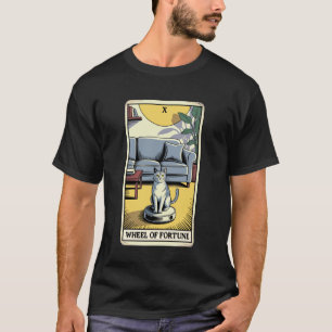 Wheel of Fortune Tarot Card Cat Robot Vacuum Clean T-Shirt