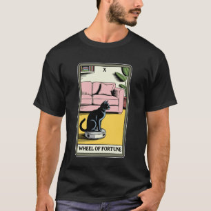 Wheel of Fortune Tarot Card Cat Robot Vacuum Clean T-Shirt
