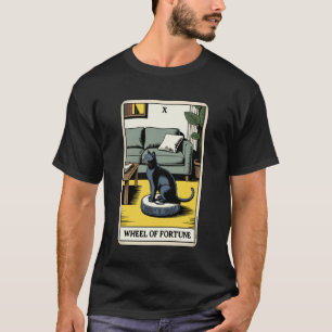 Wheel of Fortune Tarot Card Cat Robot Vacuum Clean T-Shirt