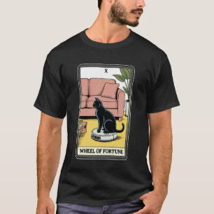 Wheel of Fortune Tarot Card Cat Robot Vacuum Clean T-Shirt