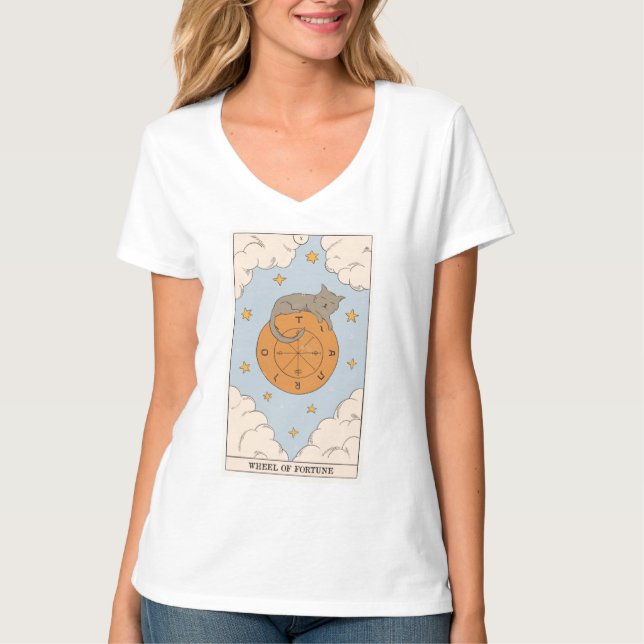 Wheel of Fortune tarot card modern Major Arcana  T-Shirt (Front)