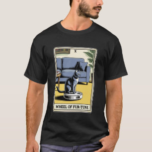 Wheel of Fur-Tune Tarot Card Cat Robot Vacuum Clea T-Shirt