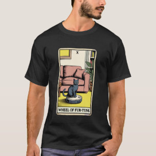 Wheel of Fur-Tune Tarot Card Cat Robot Vacuum Clea T-Shirt