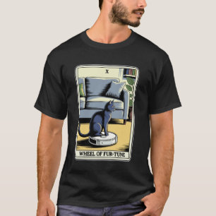 Wheel of Fur-Tune Tarot Card Cat Robot Vacuum Clea T-Shirt