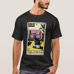 Wheel of Fur-Tune Tarot Card Cat Robot Vacuum Clea T-Shirt