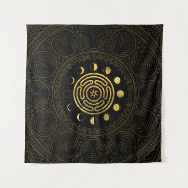 Wheel of Hecate and Moons Tapestry (Front)