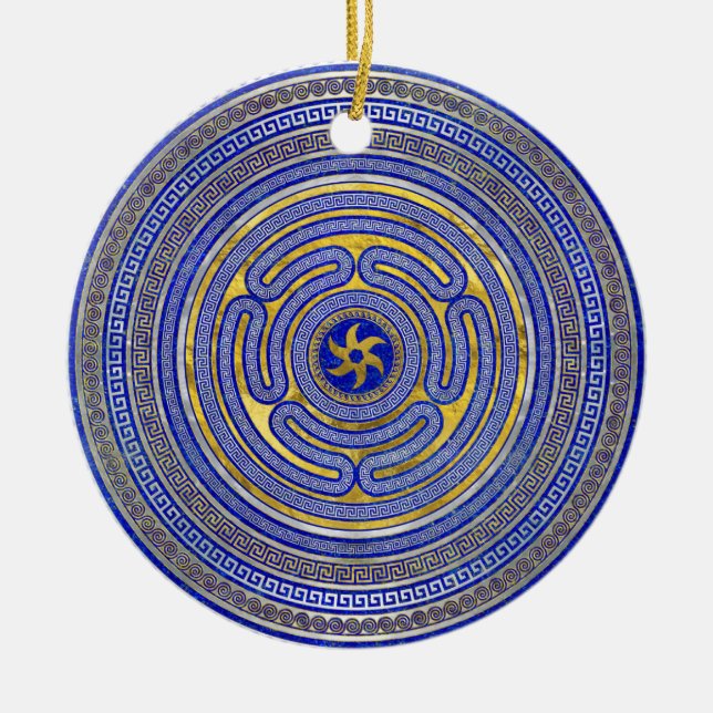 Wheel of Hecate Greek Key Ornament (Front)