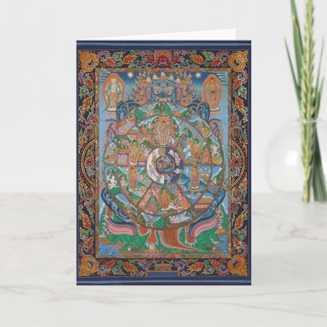 Wheel of Life Mandala Greeting Card (Front)