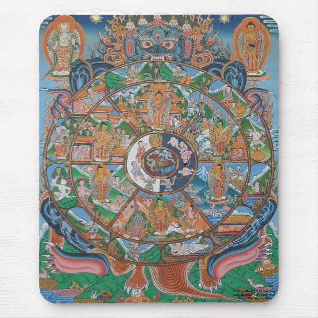 Wheel of Life Mandala Mousepad (Front)