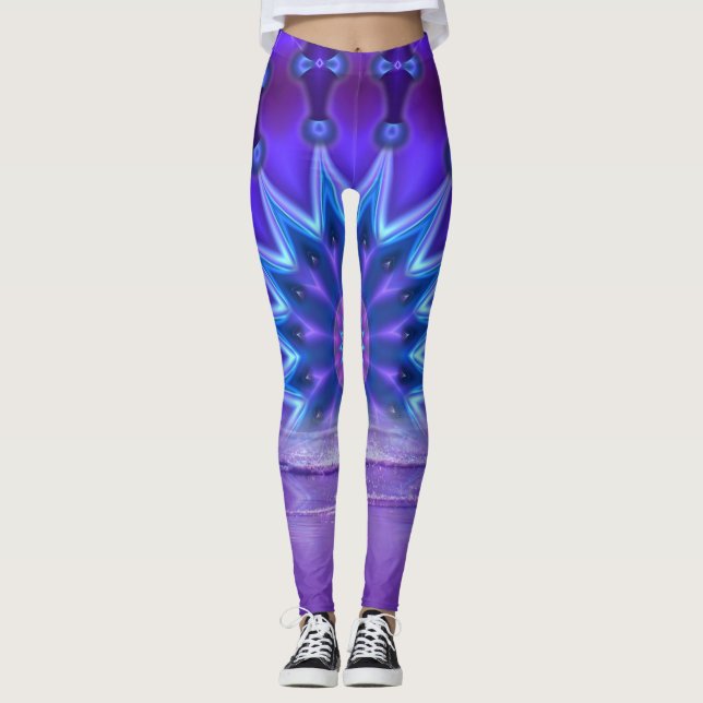 Wheel Of Life - violet + your message Leggings (Front)
