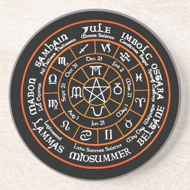 Wheel Of The Year Drinking Coasters (Front)