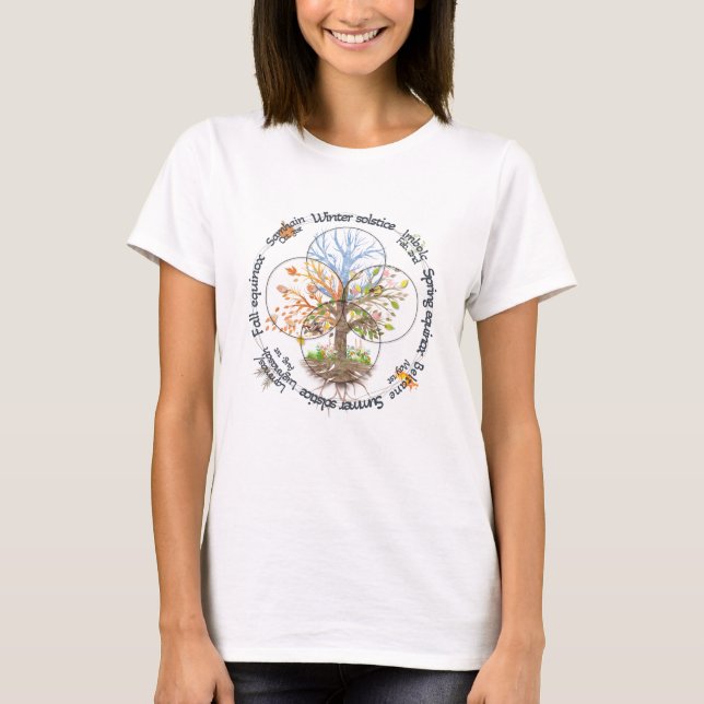 Wheel of the Year Seasonal Tree Tee (Front)
