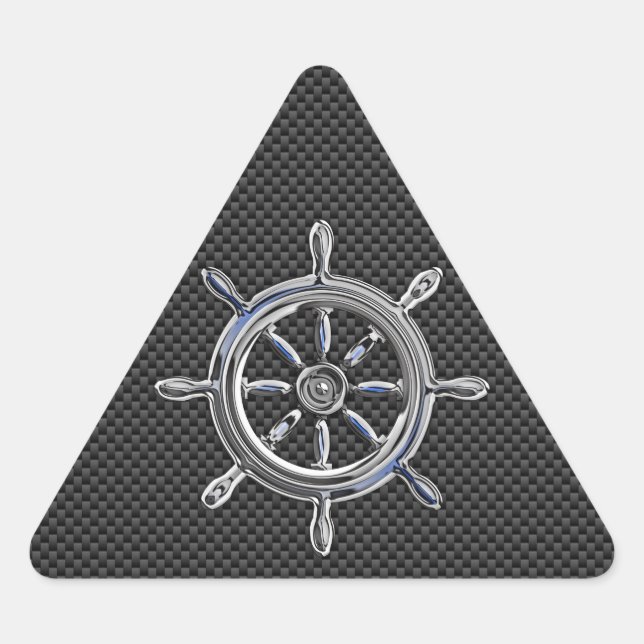 Wheel on Carbon Fibre style Triangle Sticker (Front)
