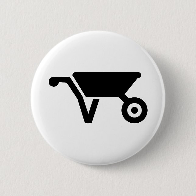 Wheelbarrow 6 Cm Round Badge (Front)
