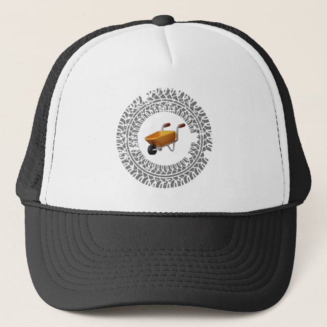 wheelbarrow drift, burnout trucker hat (Front)