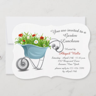 Wheelbarrow Full of Flowers Invitation